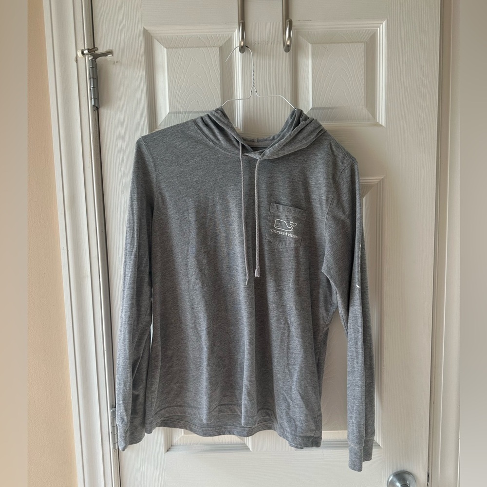 Boys vineyard vines grey light wait pullover hoodie size: large